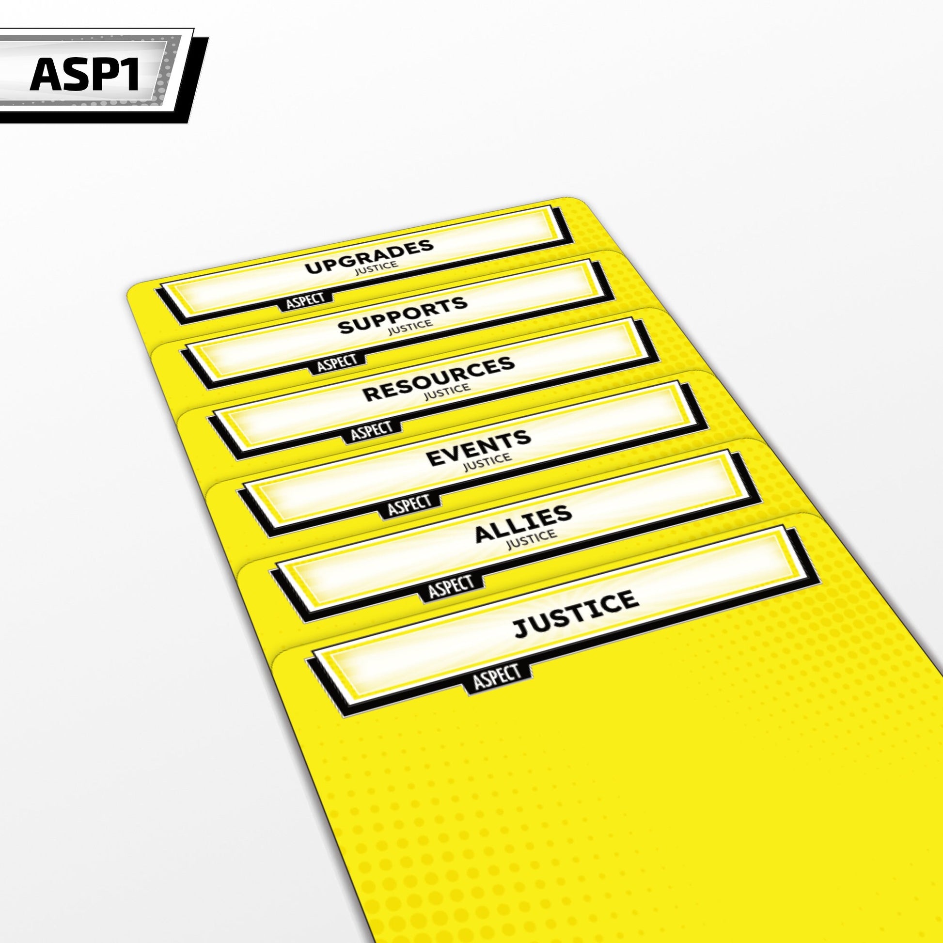 Aspect Cards Dividers Set for Marvel Champions - ASP1 - Arranged by Sub-Aspects (Justice Dividers Example)