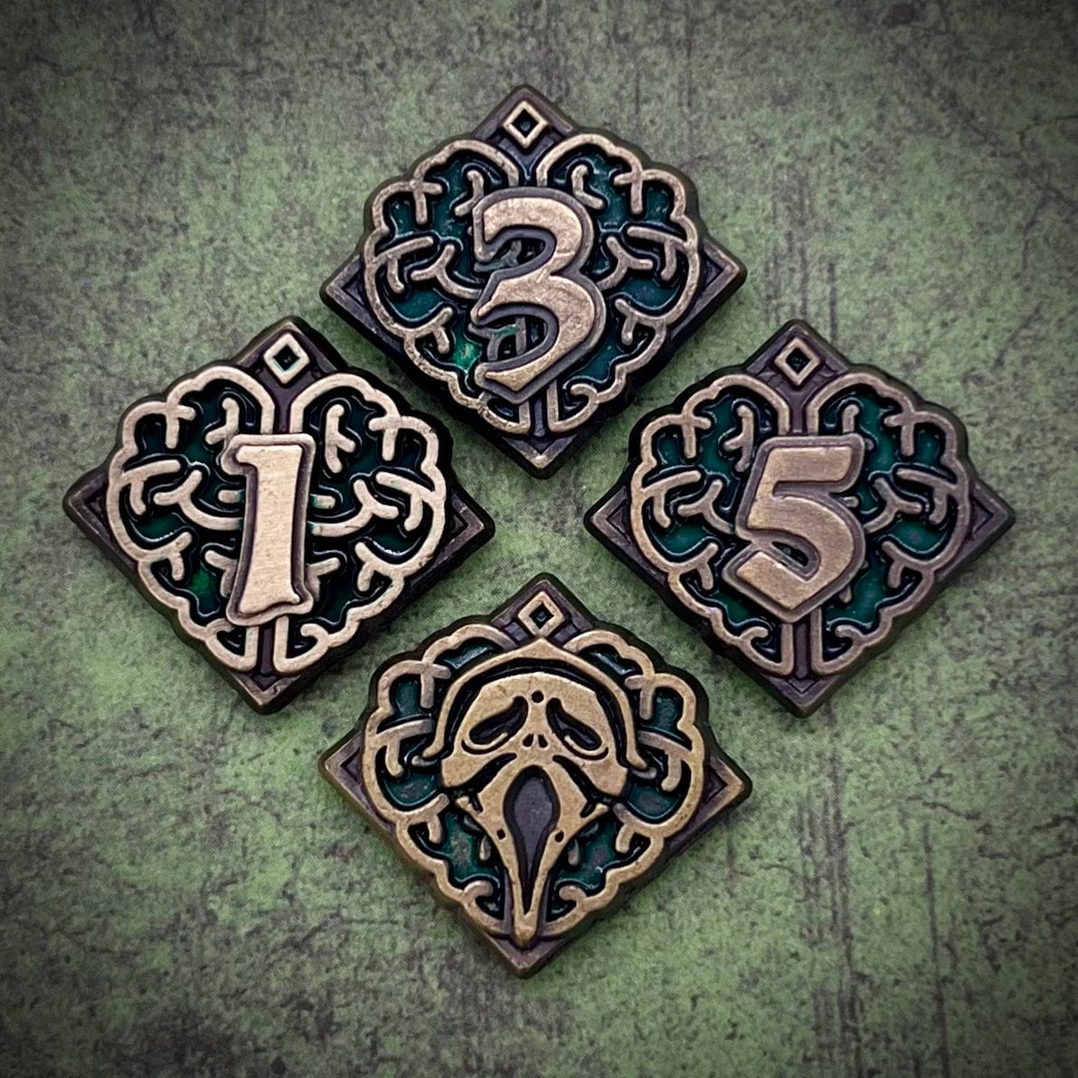 Health Sanity Resource Clue Doom Tokens Set for Arkham Horror LCG (double-sided, metal, 20mm in diameter)