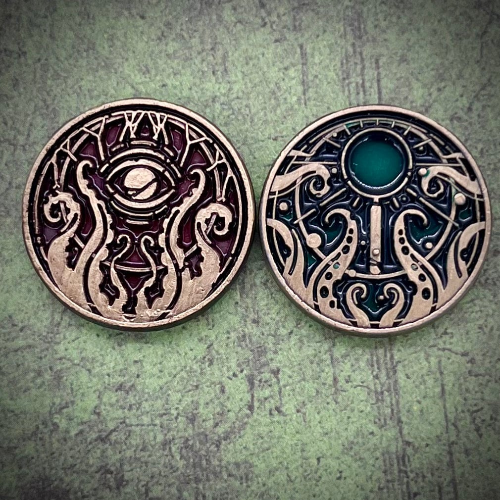 Health Sanity Resource Clue Doom Tokens Set for Arkham Horror LCG (double-sided, metal, 20mm in diameter)