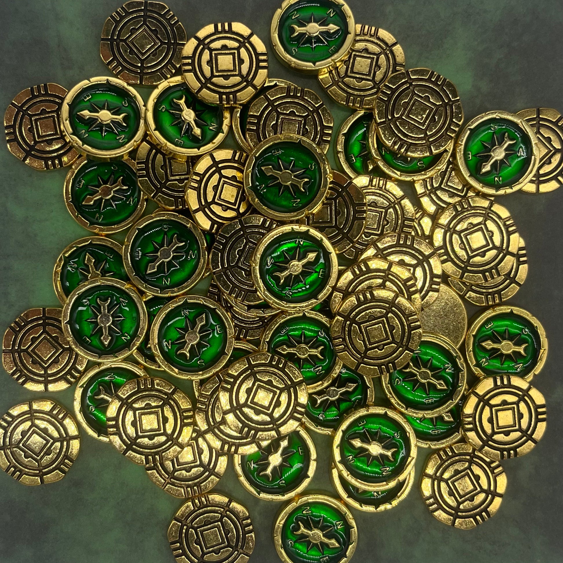 Lost Ruins of Arnak Metal Coin and Compass Token Upgrade-1