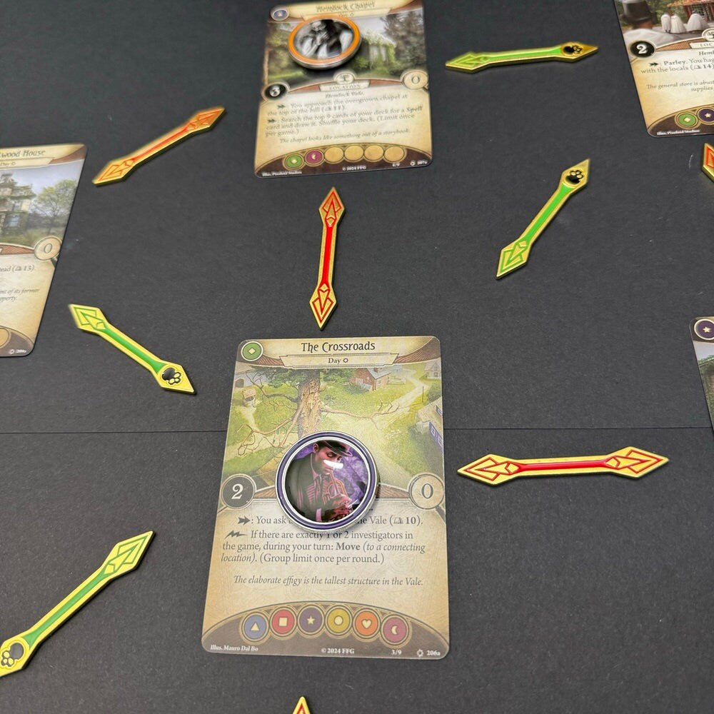 Arkham Horror Location Connectors in Action made by Tinkertowngames