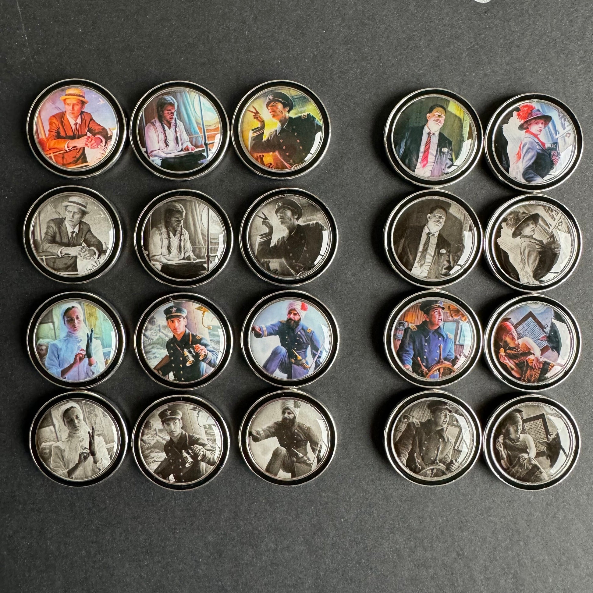 10x Unfathomable Investigators, metal upgrade board game tokens, Arkham Horror LCG(double sided, 28mm diametre)
