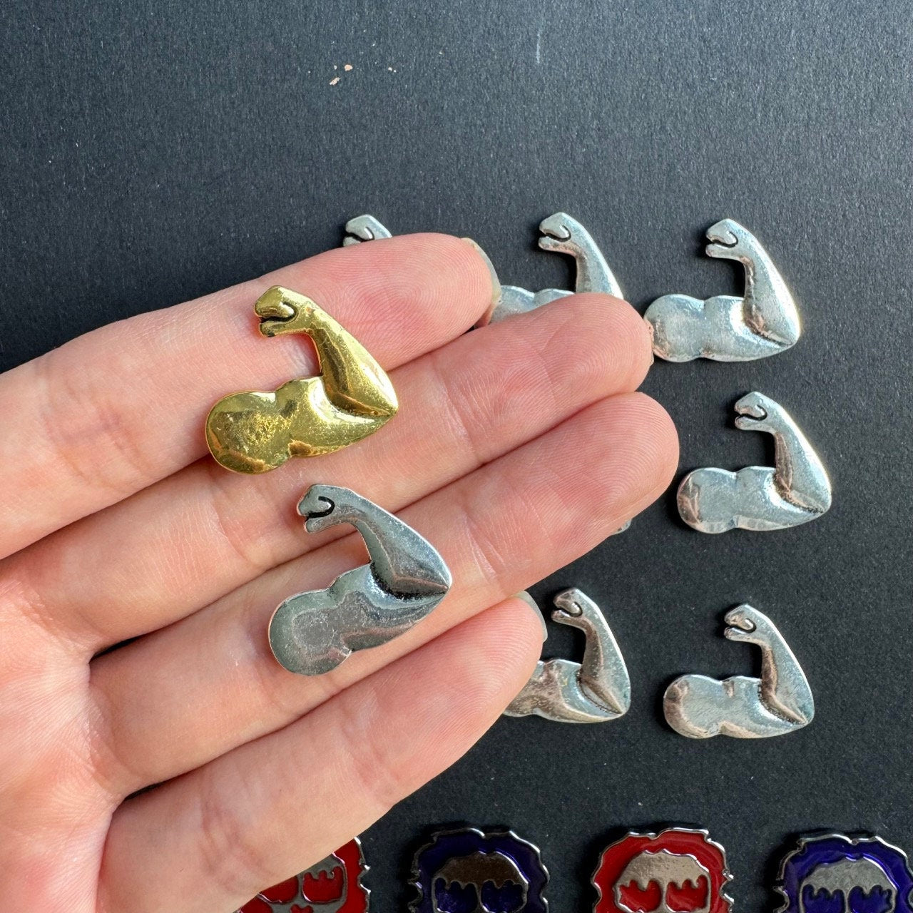 68x Slay the Spire Board Game Metal Upgrade Tokens, Strength, Weakness, Vulnerable, Poison, Shivs, Miracle and Block