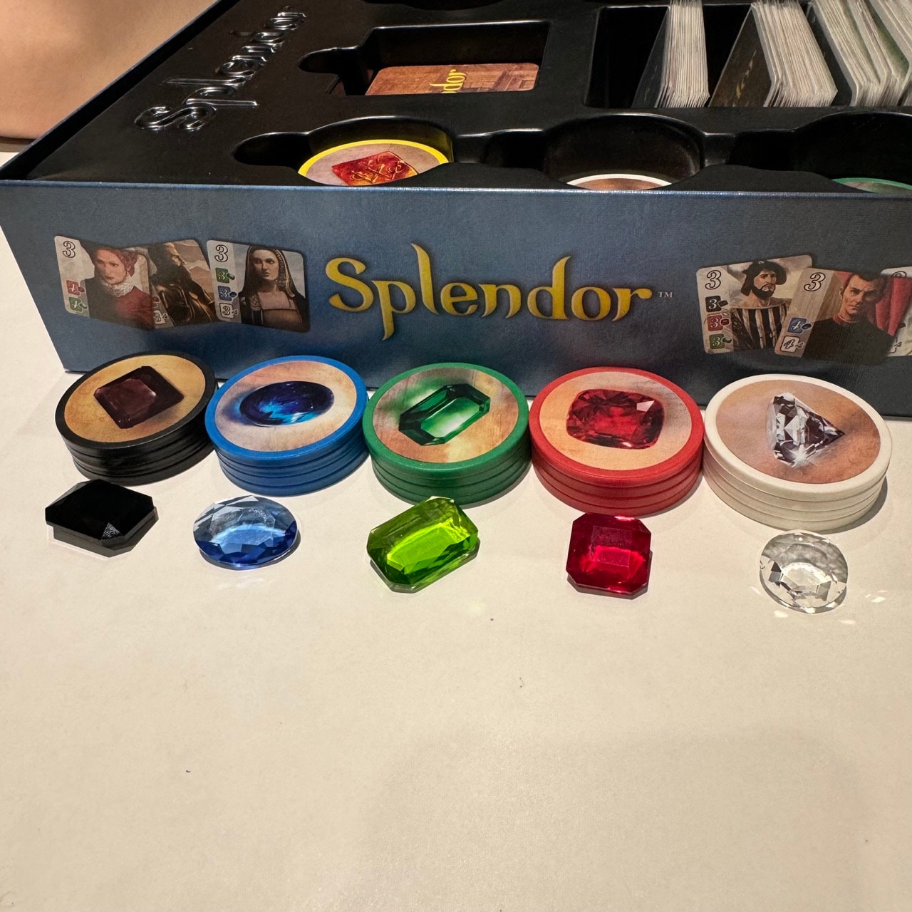 35x Splendor Crystal Tokens, Board Game Token Upgrade, Metal Gold Coins included