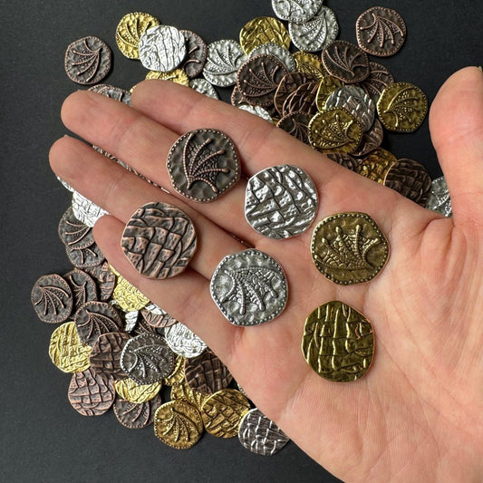 40x Silver Dragon Coins, Metal Token Upgrade for Board Game, Double-sided