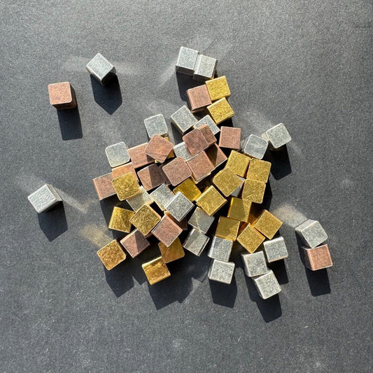 40x 8mm/0.31inches Metal Cubes in Bronze, Sliver and Gold, Upgraded Board Game Tokens, Iron Miniature