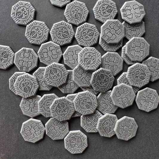 50x Coup Coins, Board game Metal Upgrade Coin (Double-sided)