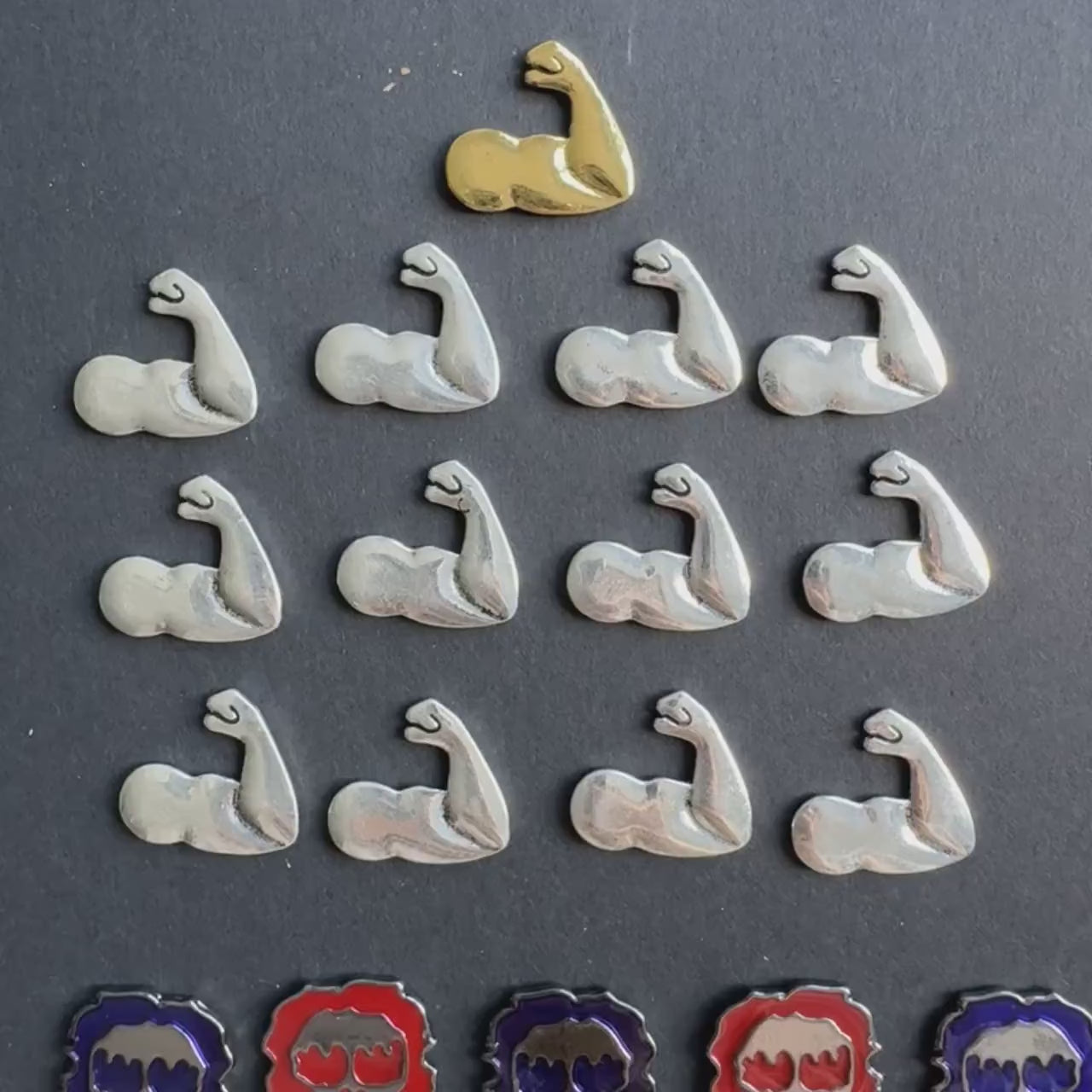 68x Slay the Spire Board Game Metal Upgrade Tokens, Strength, Weakness, Vulnerable, Poison, Shivs, Miracle and Block