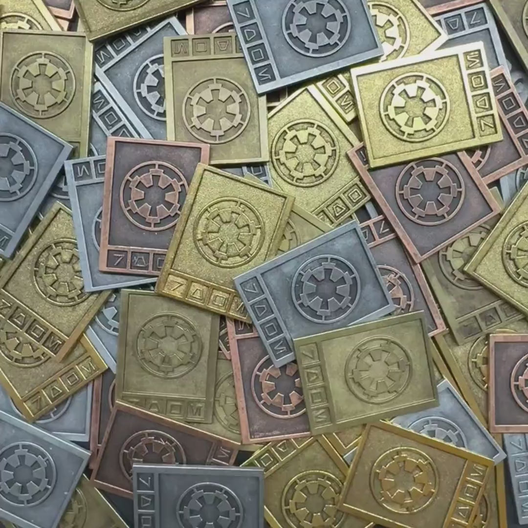 Metal Star Wars Imperial Credits Props, Credits for Sabacc, 4 Colour Variations, 2.7mm thickness